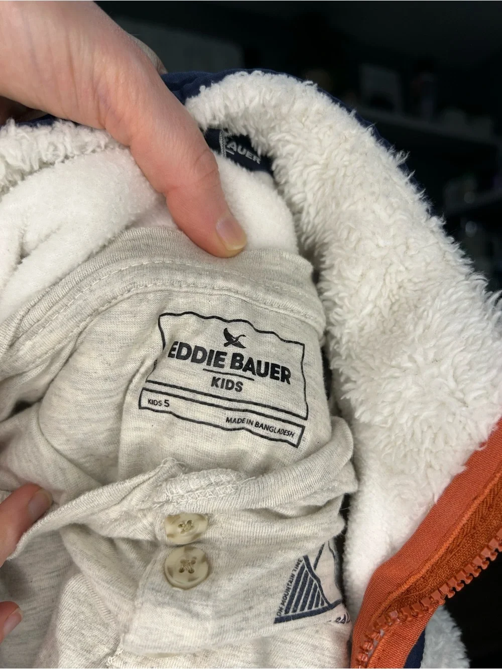 🏔️EDDIE BAUER Boys’ Cozy Sherpa Vest and Henley Set - Size 5 (Age 5-6)